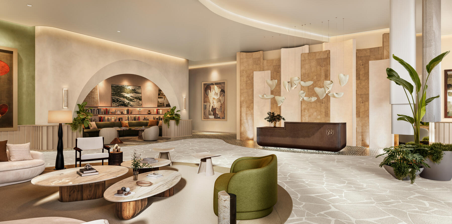 VISTA DEL ESCRITORIO DE CONSERJE DEL VESTÍBULO INT01CMD